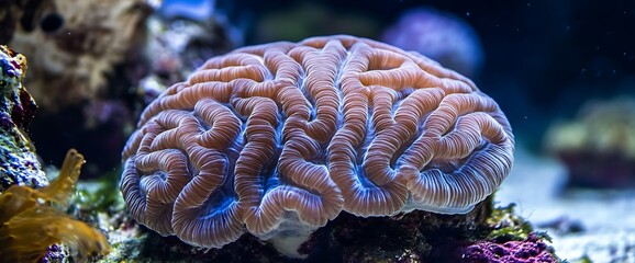 Brain coral, a type of coral that resembles a human brain.