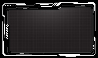 Poster - hud frames white grey user interface elements design modern technology futuristic control panel scre