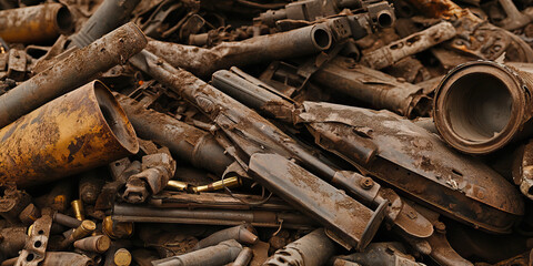 Fototapete - The Broken Hearts of Combatants: A group of soldiers, their faces etched with pain and exhaustion, lean against a crumbling wall.