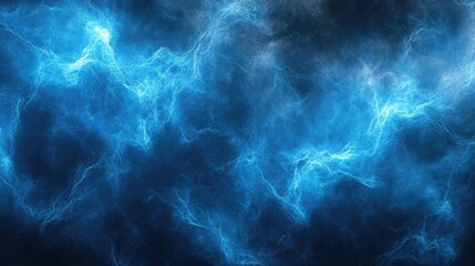 Wall Mural - Abstract blue lightning and smoky background, high-resolution, ultra-realistic photography.