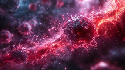 Wall Mural - microscopic view of a virus cell - scientific illustration