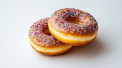 Wall Mural - Delicious donuts on a white background