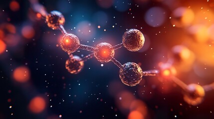 Wall Mural - abstract 3d render of a glowing atom molecule