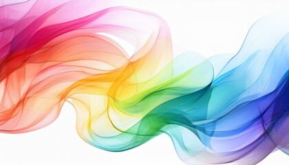 Fototapete - Abstract Colorful Smoke Waves in Gradient Spectrum. Abstract waves of colorful smoke on a white background, creative design concept. Abstract colorful smoke wave on white background.