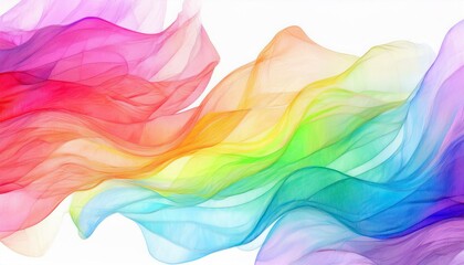 Fototapete - Abstract Colorful Smoke Waves in Gradient Spectrum. Abstract waves of colorful smoke on a white background, creative design concept. Abstract colorful smoke wave on white background.