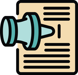 Poster - Push pin attaching paper document icon illustration for design presentation related to education and business