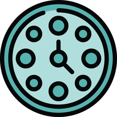 Poster - simple round clock face is telling the time with its hour and minute hands
