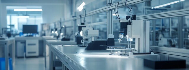 Aufkleber - high-tech laboratory with advanced equipment and workstations for scientific research in a modern re