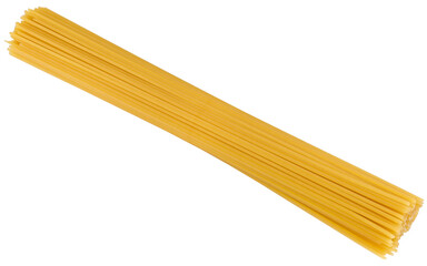 Bunch of spaghetti isolated on a transparent background. Completely in focus.