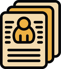 Poster - This icon of resumes is representing job applicants waiting for an interview