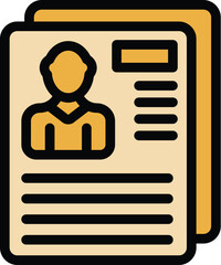Poster - Hr specialist is checking a stack of resumes, searching for the best candidate for the open position