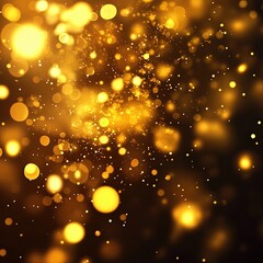 Sticker - golden bokeh background for festive and elegant design projects..