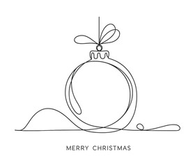 Minimalist christmas ornament line drawing holiday decoration art