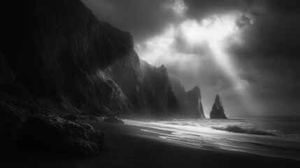 Poster - In black and white light, the lack of color enhances the focus on contrasts and textures