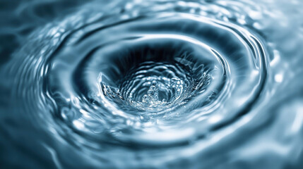 Water spiraling quickly down drain creates mesmerizing visual effect, showcasing dynamic movement and fluidity of water. ripples and reflections enhance beauty of this natural phenomenon