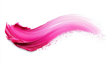 Wall Mural - Vibrant Pink Brushstroke Swooshing Across Canvas in a Smooth Wave