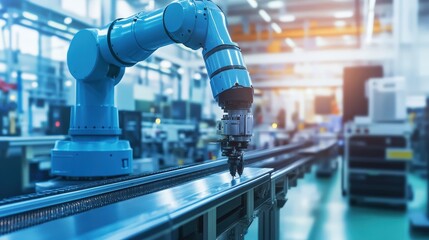 Poster - Picture a high-tech manufacturing plant with automated machinery and robotics.