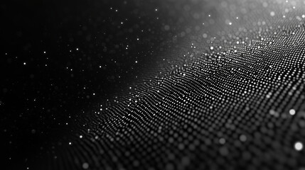 Poster - Dotted Black and White Gradient Abstract Design with Particle Elements and Digital Vibes