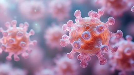 Wall Mural - microscopic view of a virus: a close-up look at the structure