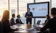 © twinklewin labs - Businessman presenting data to his team in a conference room