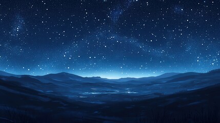 Wall Mural - star-covered horizon: illustrate a horizon covered in stars, with the night sky blending seamlessly 