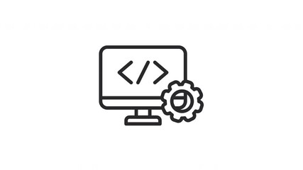Software development cycle icon animation. Demonstrate development stages