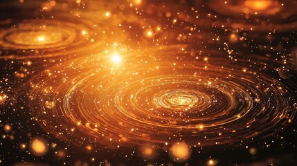Wall Mural - sunlit orbits: design an image of sunlit orbits, with stars reflecting the sun's light as they revol