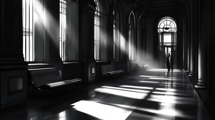 Poster - The interplay of black and white light offers a timeless aesthetic that accentuates contrasts and details.