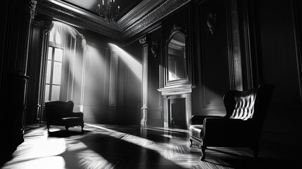 Poster - The interplay of black and white light offers a timeless aesthetic that accentuates contrasts and details.