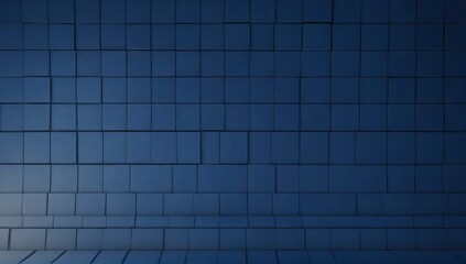 Wall Mural - A blue wall made of blocks