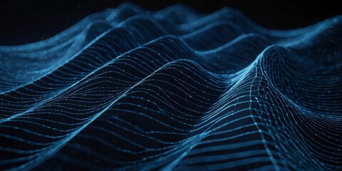 Wall Mural - A blue wave with a lot of lines