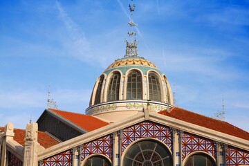 Wall Mural - Central Market Hall in Valencia city, Spain. Architecture of Valencia, Spain.