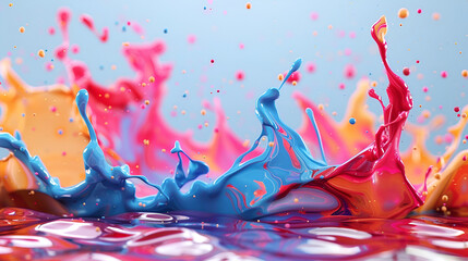 Dynamic 3D liquid color backgrounds captivate with fluid motion,  Colorful Luquid and splash background 