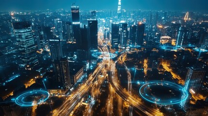 Poster - visualize a global network of connected cities where data and technology enhance urban living