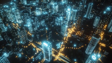 Poster - visualize a global network of connected cities where data and technology enhance urban living