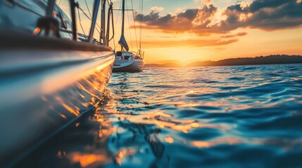 Wall Mural - Visualize the feeling of accomplishment as you dock the boat after a successful day of sailing.