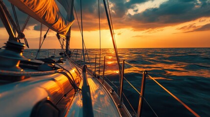 Wall Mural - Visualize the feeling of accomplishment as you dock the boat after a successful day of sailing.