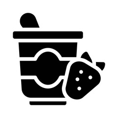 Sticker - yogurt glyph icon