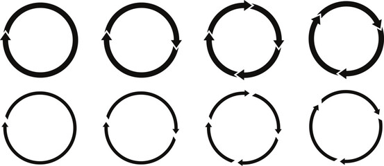 Poster - set of round rotate arrow. spinning reload arrow vector illustration.