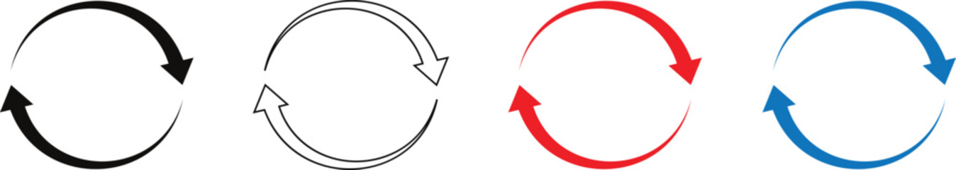 Poster - set of rotate arrow symbol. outline rotate arrow vector illustration.