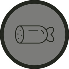 Sticker - Salami Vector Icon Design