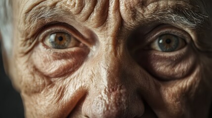 Wall Mural - Close-up of an elderly face showing wisdom and gentle expressions