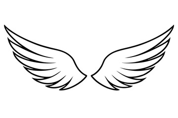 Wall Mural - angel wings vector silhouette 