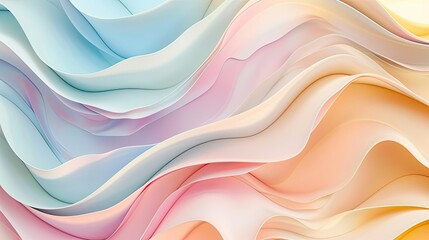 Abstract pastel colors 3d wave background. Abstract background in soft pastel colors