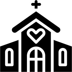 Vector Icon Church, Prayer, Christmas, Building, Wedding