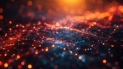 Data technology background. Abstract background. Connecting dots and lines on dark background