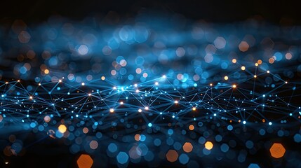 Data technology background. Abstract background. Connecting dots and lines on dark background