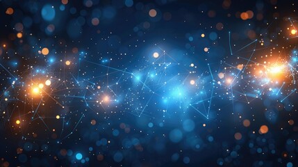 Data technology background. Abstract background. Connecting dots and lines on dark background