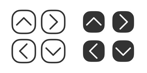 Wall Mural - arrows user interface cyberspace navigation filled and outlined buttons. vector icons in flat style.