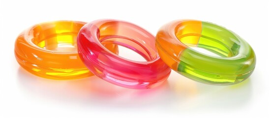 Sticker - Gummy Rings Shaped Cutter Isolated On White Background